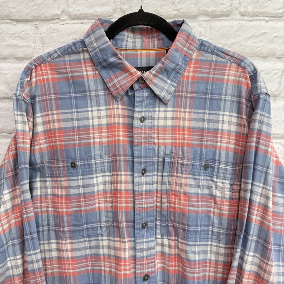 Orvis Shirt Mens Large Blue Buffalo Plaid Button Down Cotton Casual Long Sleeve - Picture 11 of 15